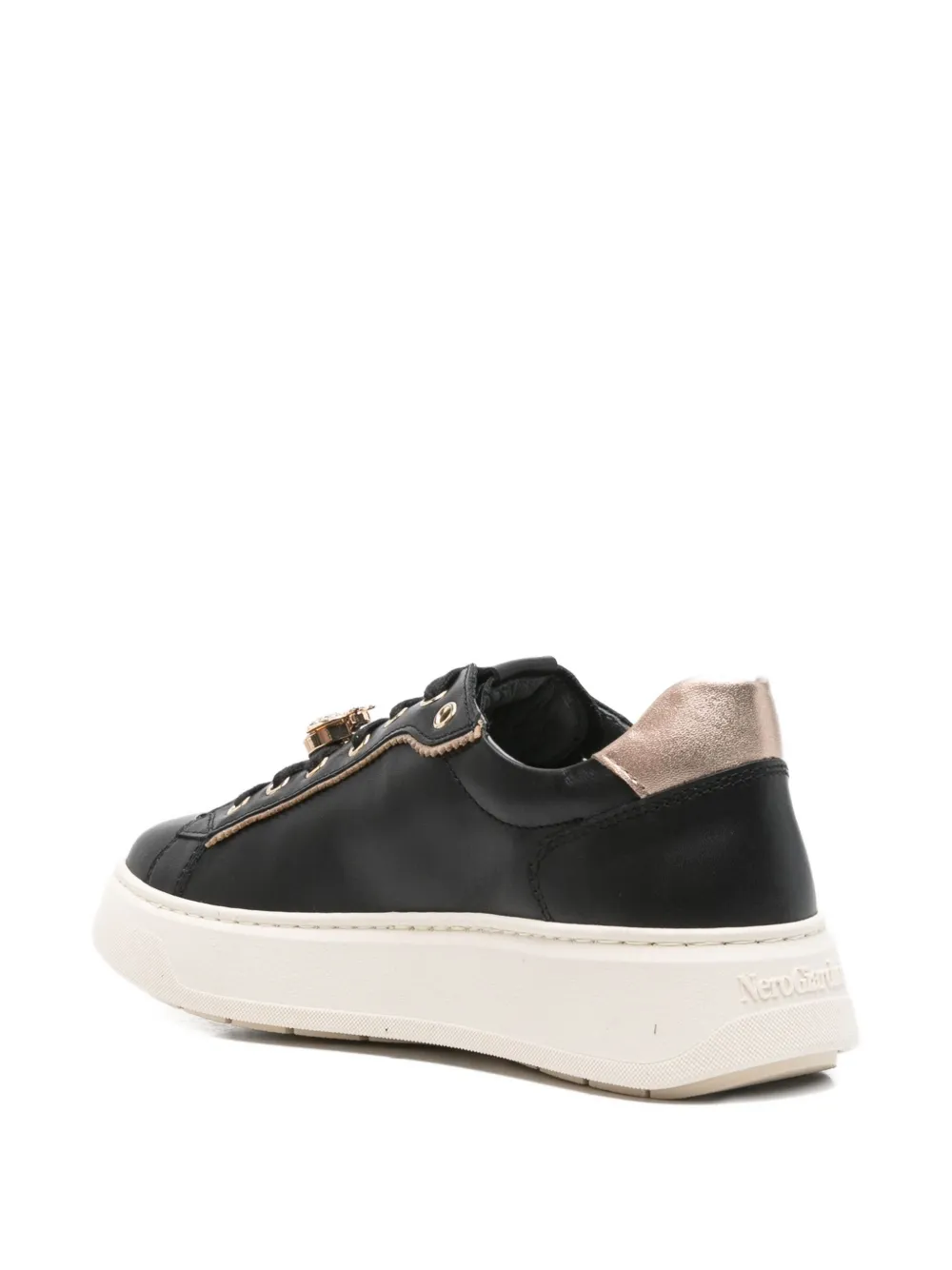 Nero Giardini Leather Lace-up Sneakers In Multi