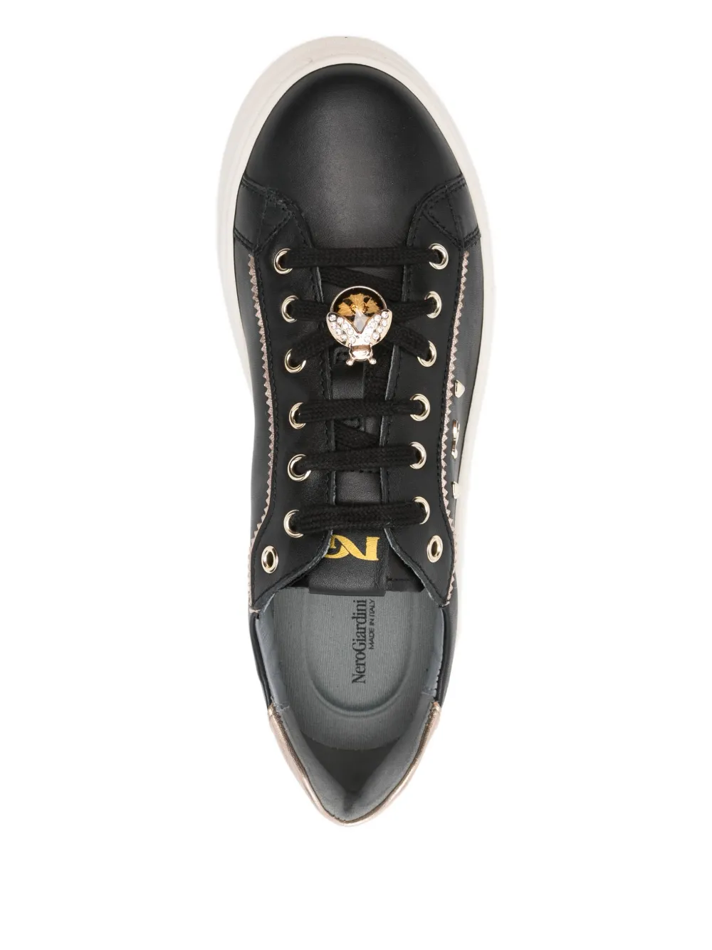 Nero Giardini Leather Lace-up Sneakers In Multi