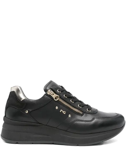 NERO GIARDINI zip-detail lace-up sneakers