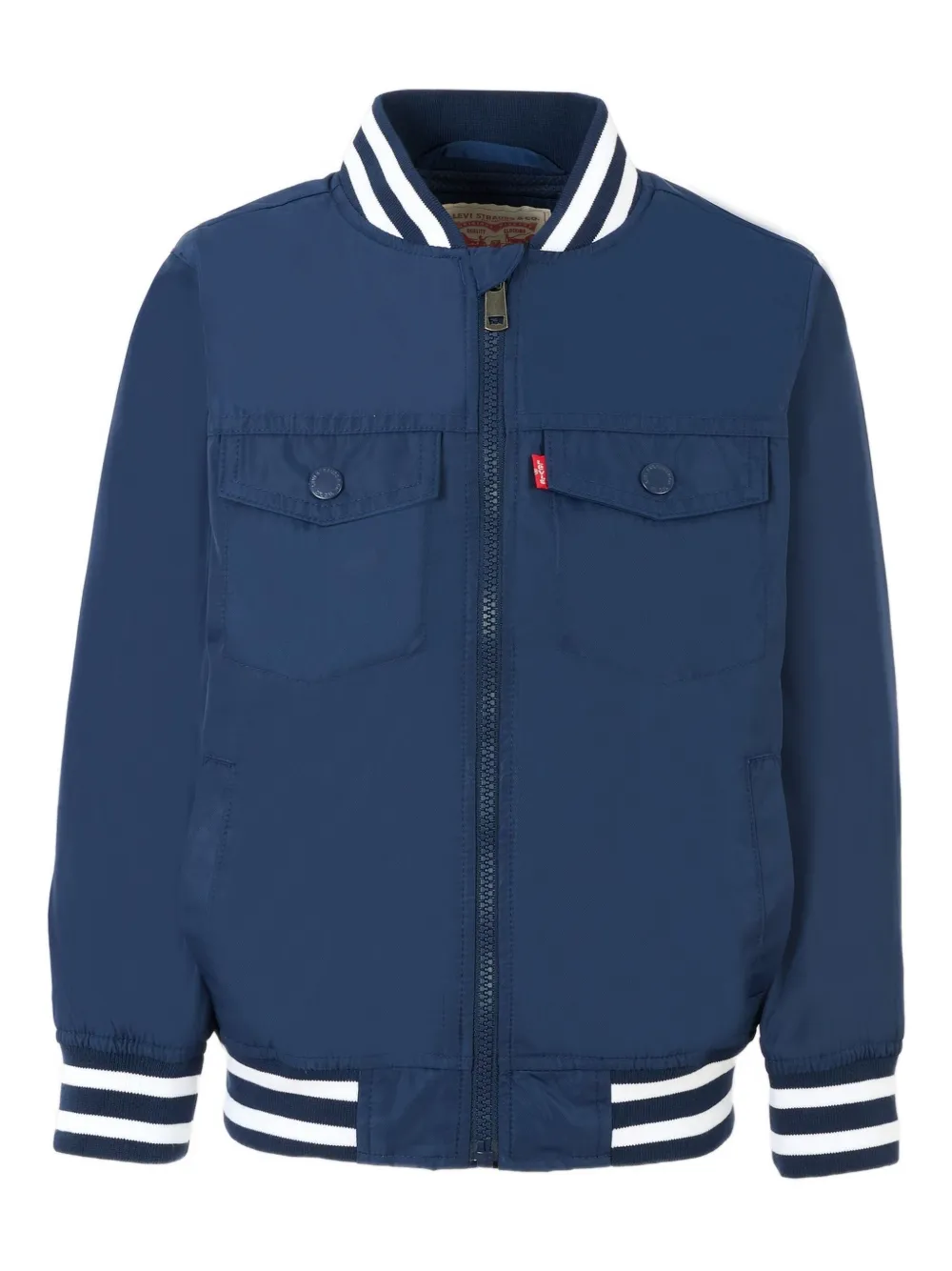 Levi's Kids' Pocket-detail Ribbed-trim Bomber Jacket In Blue