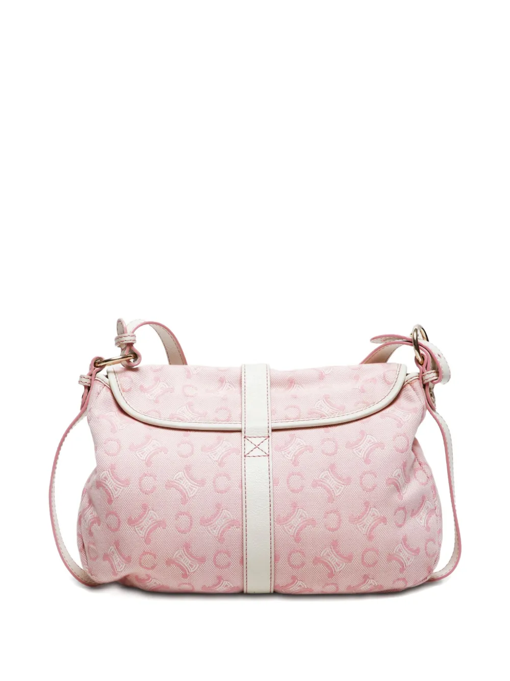 Pre-owned Celine 1990-2000 Macadam Triomphe-canvas Shoulder Bag In Pink