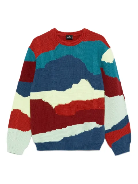 PS Paul Smith Mountains abstract-pattern cotton sweater
