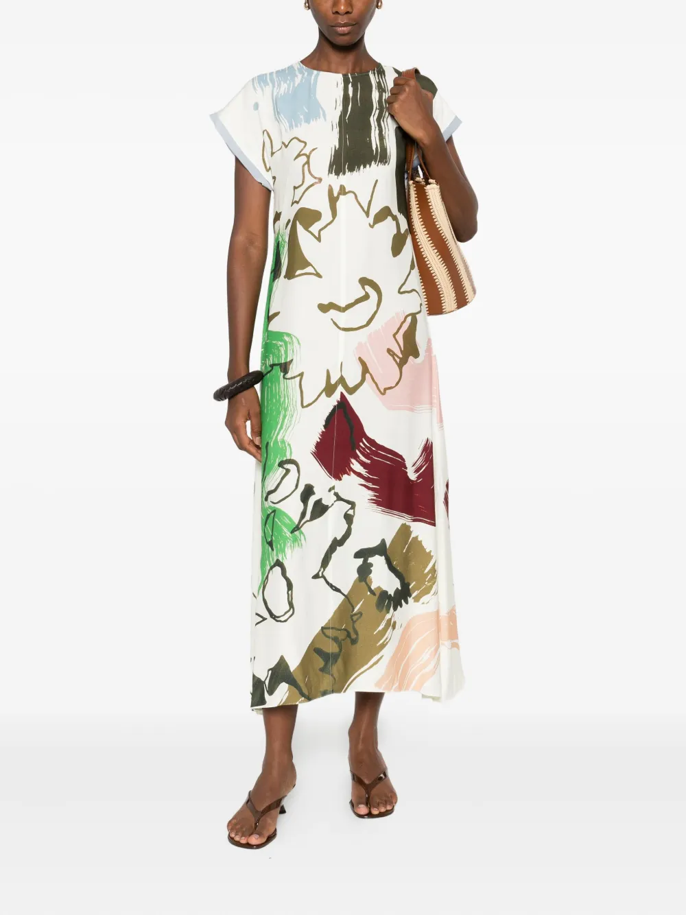 Paul Smith abstract-print dress - Beige