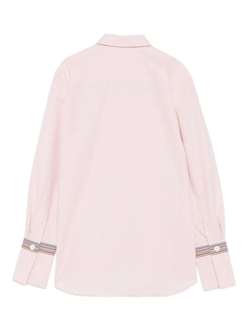 Paul Smith striped-cuff cotton shirt - Roze