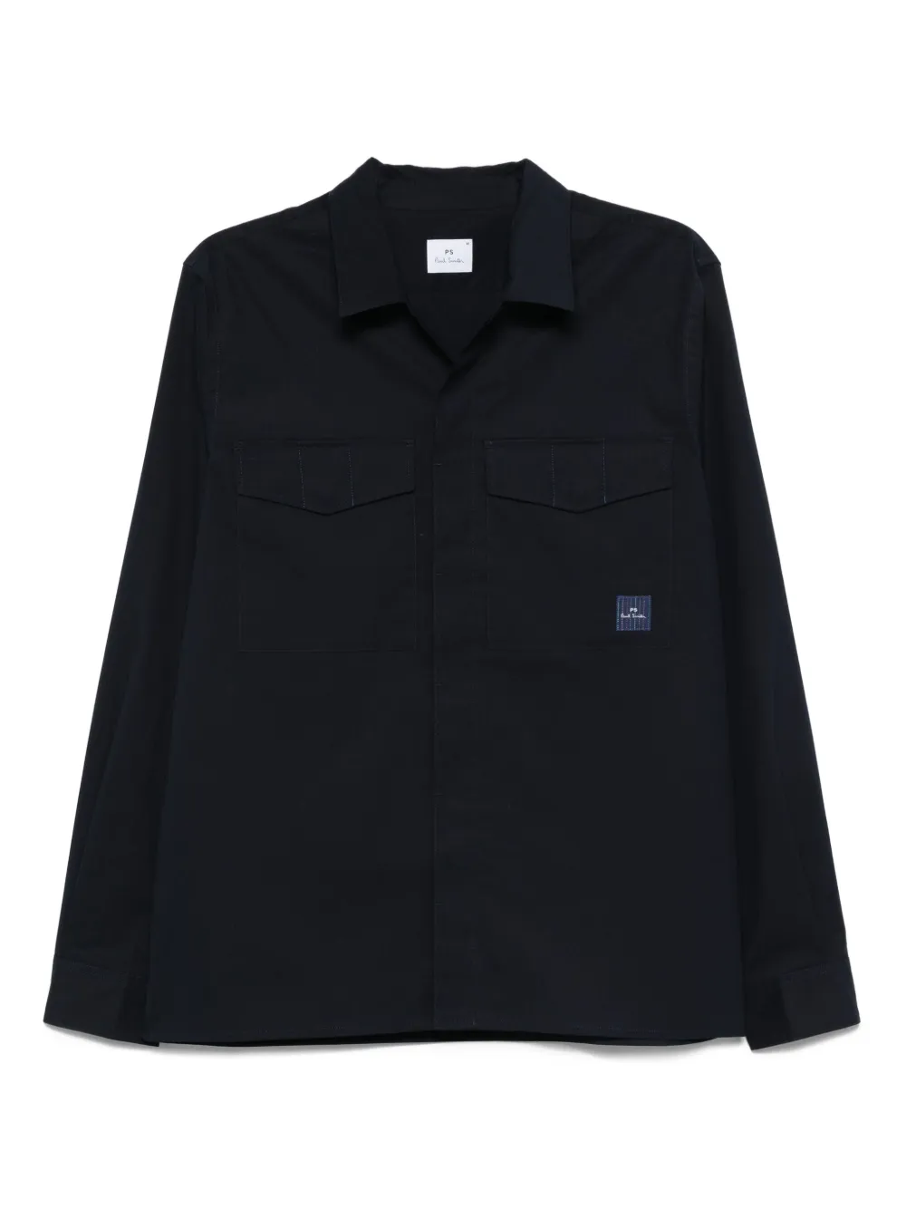PS Paul Smith cotton-nylon double-pocket shirt Blauw