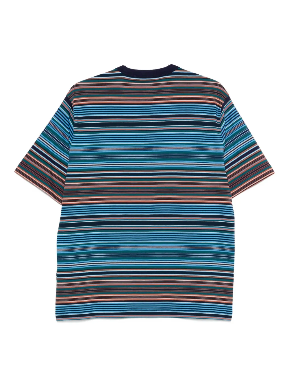 PS Paul Smith multi-stripe cotton T-shirt - 45 COBALT BLUE