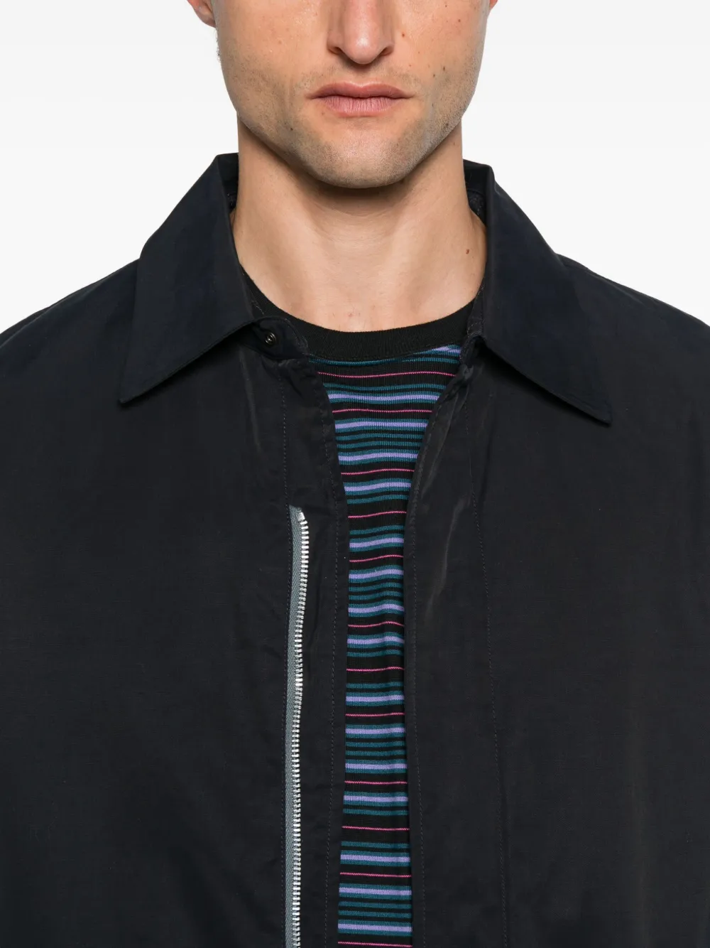 Ps By Paul Smith Button-fastening Pocket Coat In Black