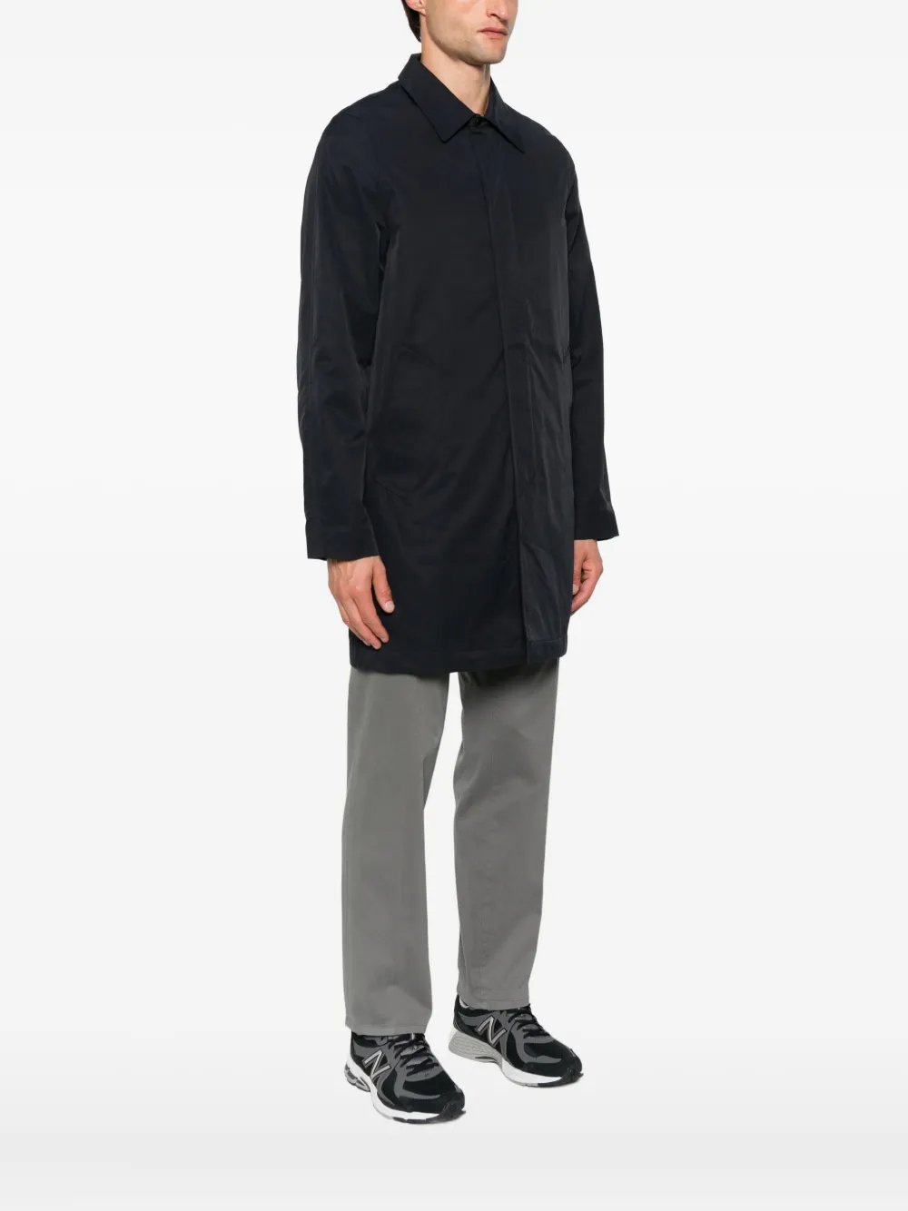Ps By Paul Smith Button-fastening Pocket Coat In Black