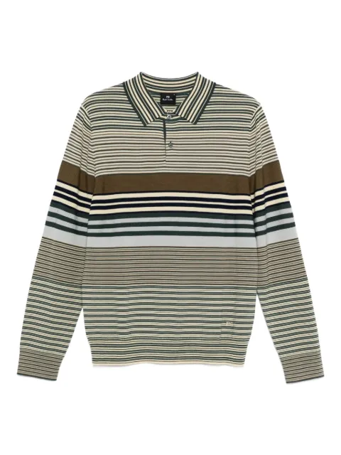 PS Paul Smith playera tipo polo manga larga con rayas estampadas