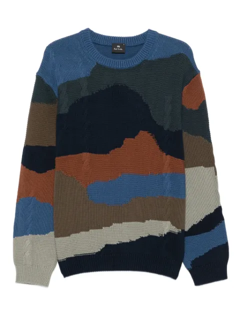 PS Paul Smith Mountains cable-knit colour-block sweater