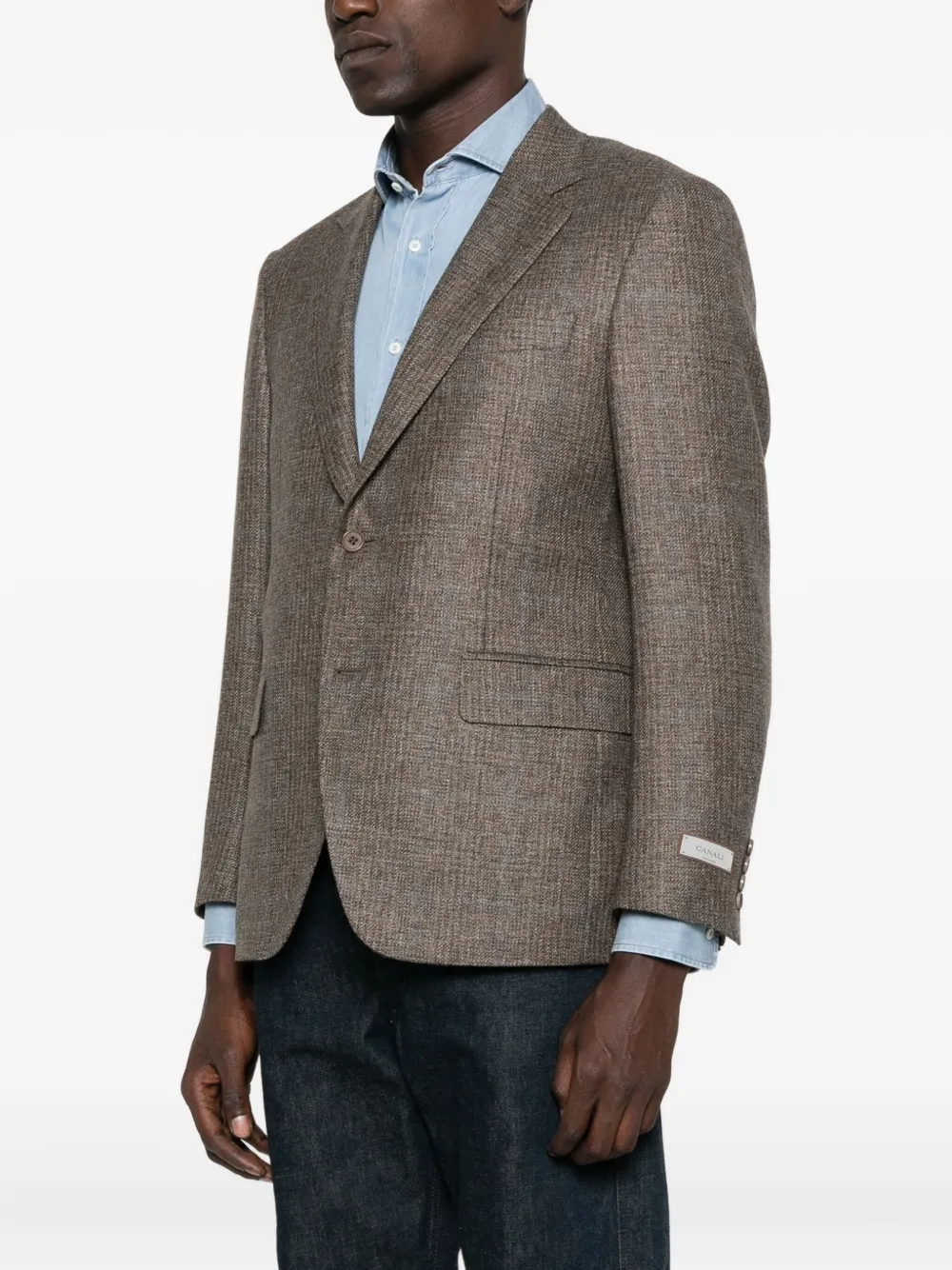 Canali Jack met twee knopen en textuur Bruin