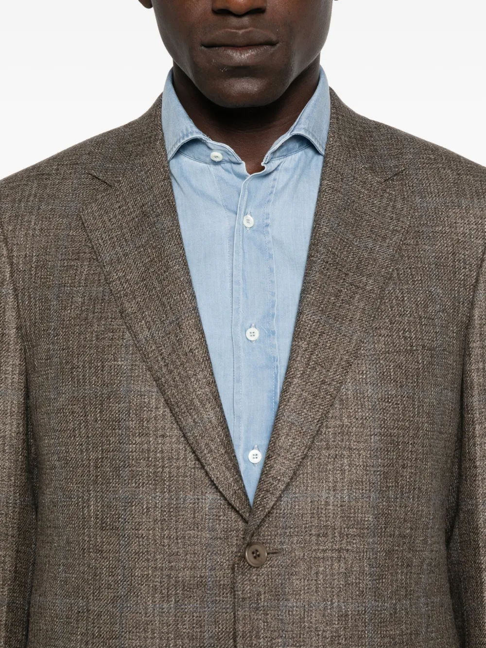 Canali Jack met twee knopen en textuur Bruin