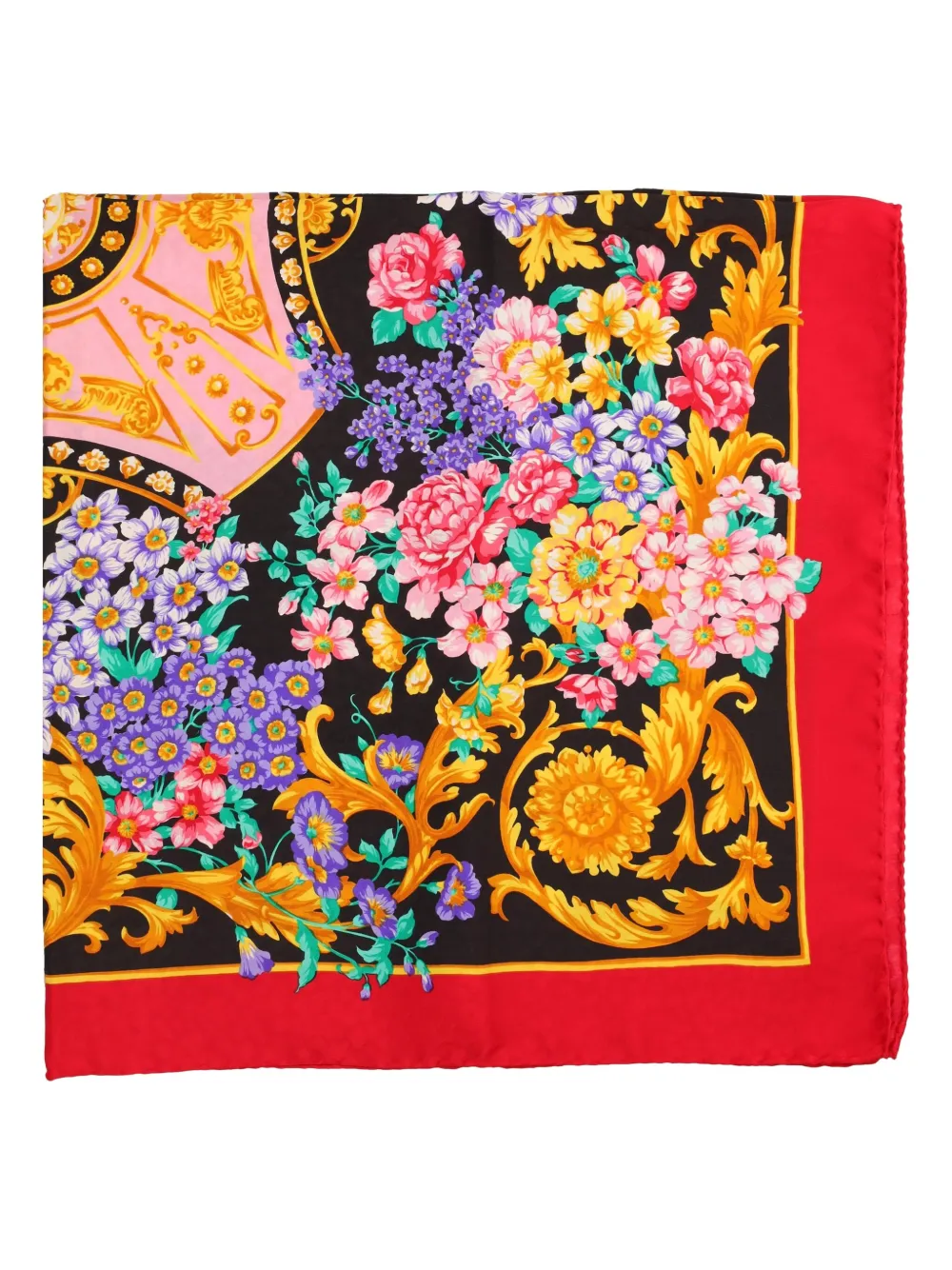 Vintage baroque-print foulard - レッド Vintage baroque-print foulard - レッド