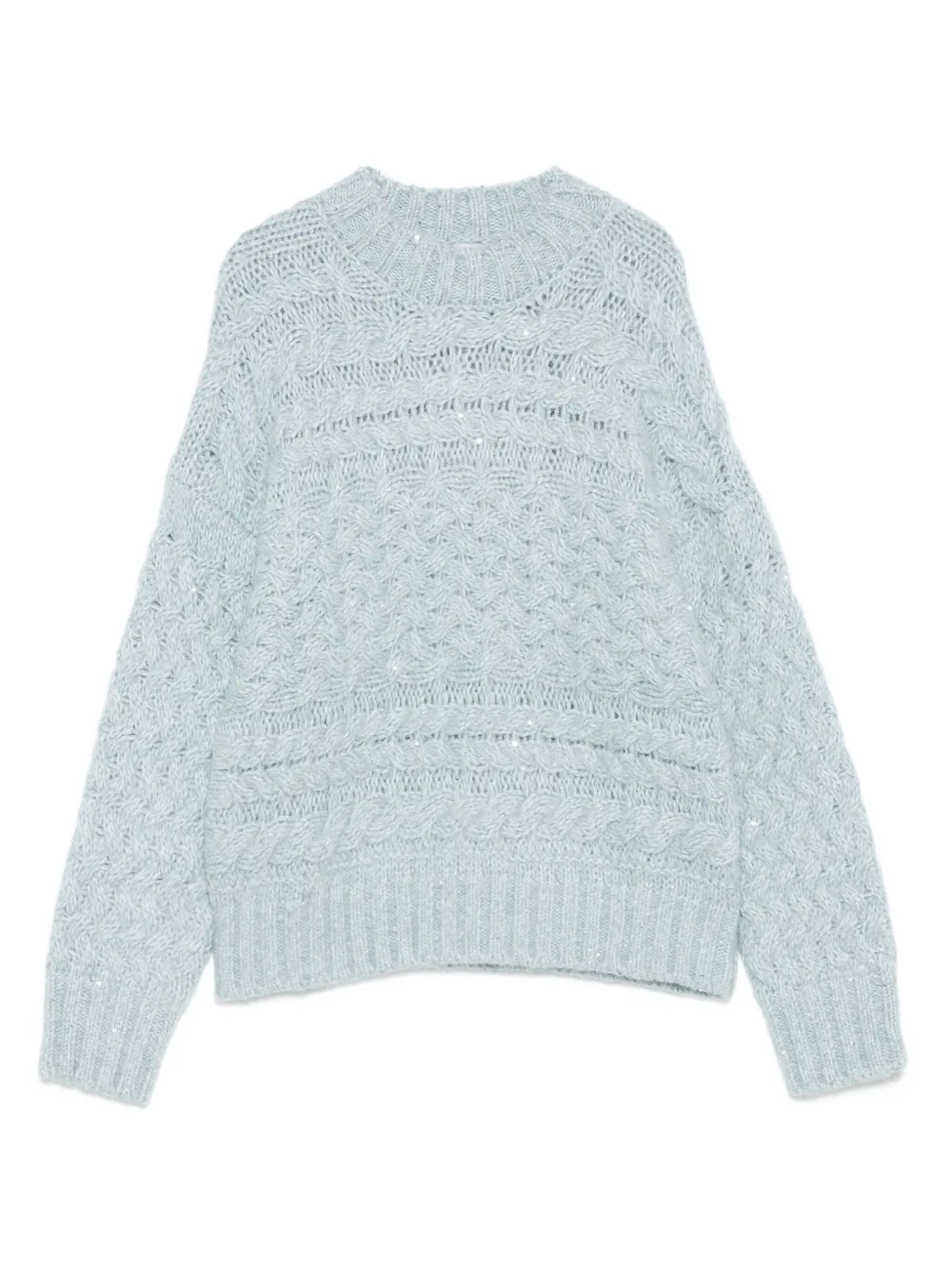 Eleventy Kabelgebreide trui Blauw
