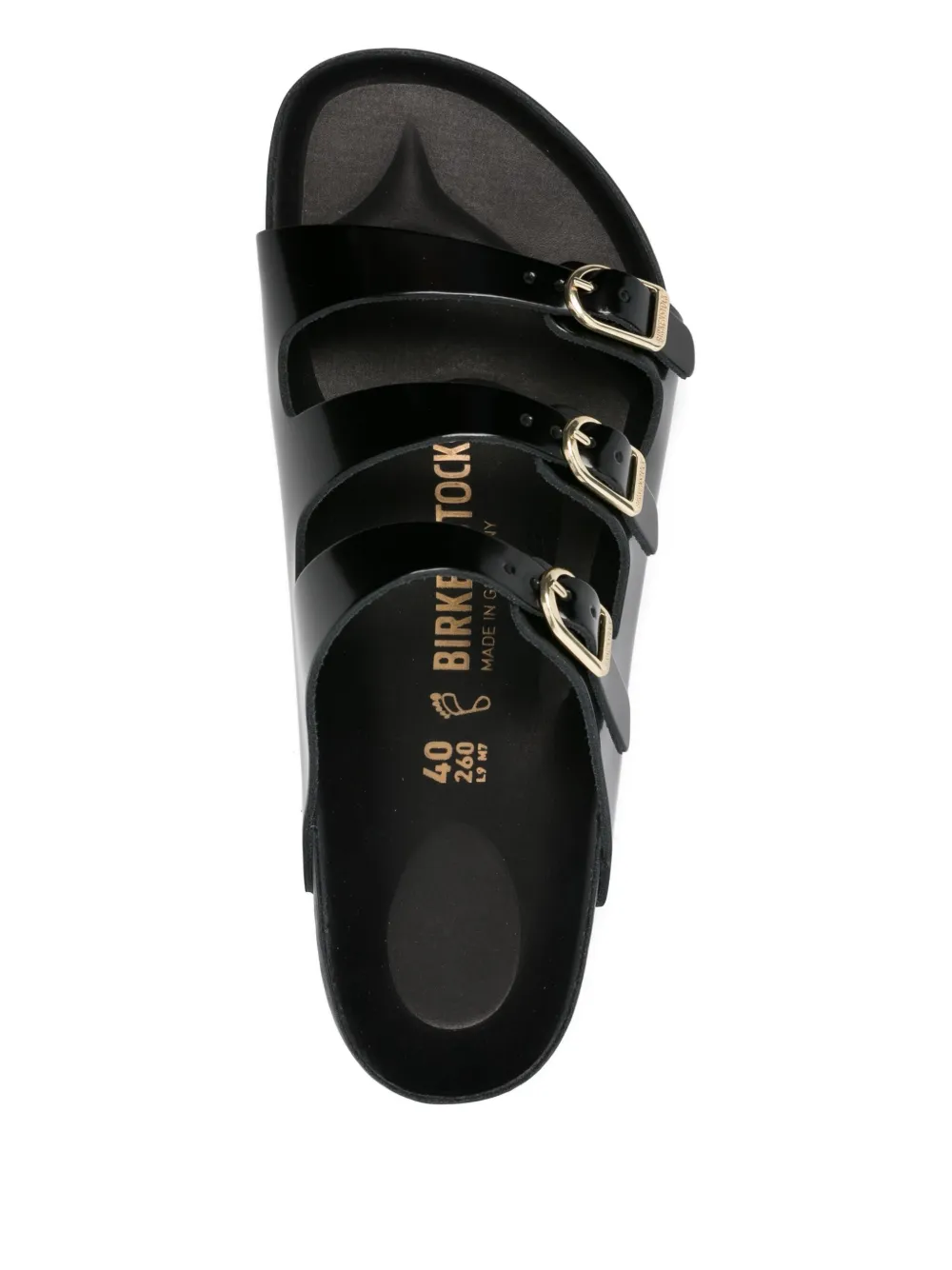 Birkenstock Florida Fresh triple-buckle leather sandals Black