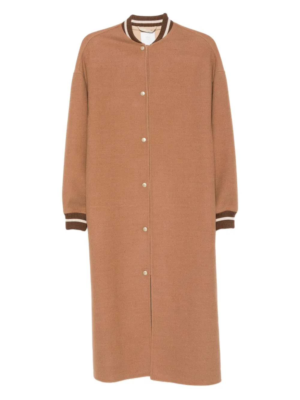 Eleventy ribbed-cuff wool coat | Brown | Image 1