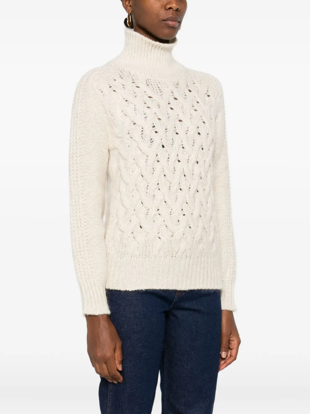 Eleventy Kabelgebreide coltrui Beige