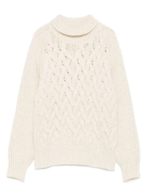 Eleventy cable-knit turtleneck sweater