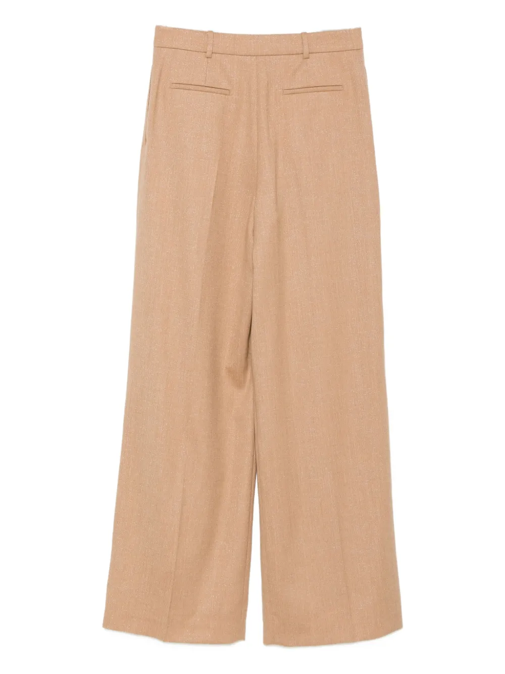 Eleventy Plooibroek met wijde pijpen - Beige