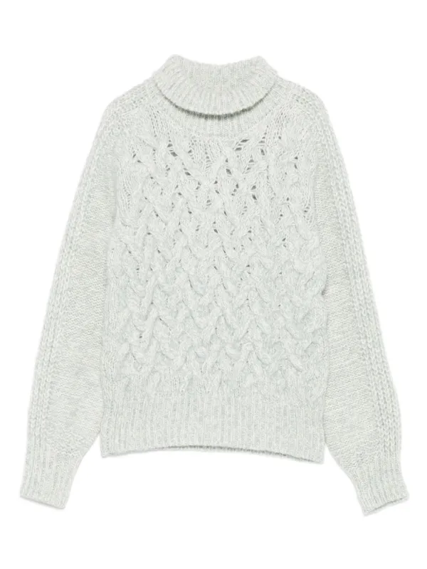Eleventy Cable-knit Turlteneck Sweater in Neutrals