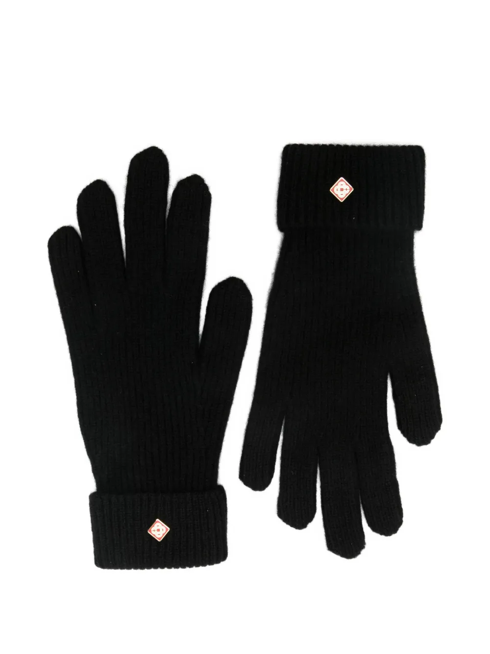 Casablanca ribbed-cuff logo gloves | Black | Image 1