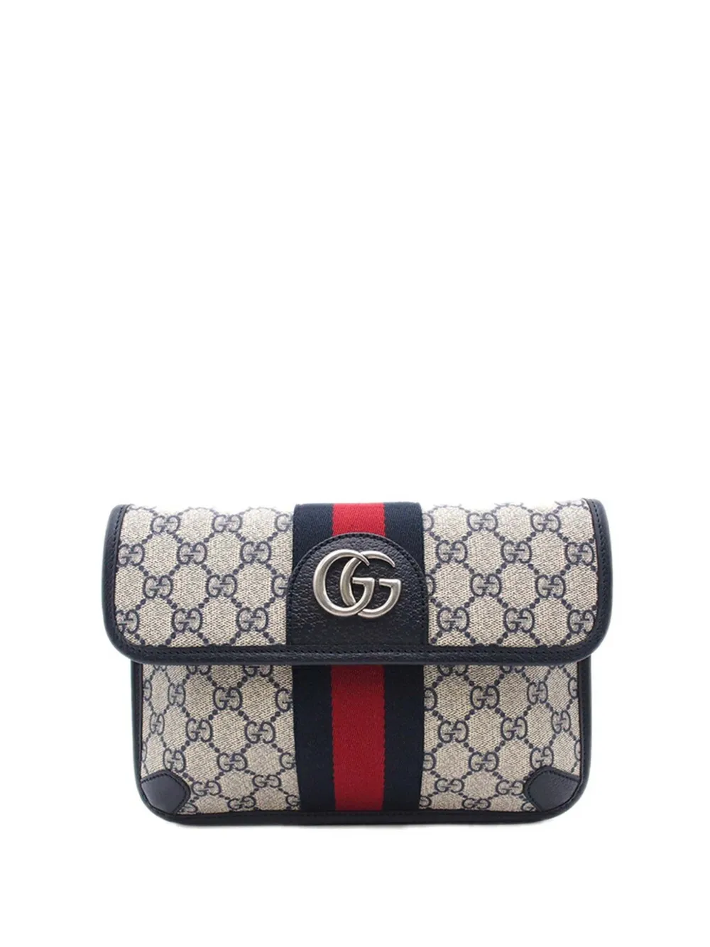 Pre-owned Gucci 2016-2025 Gg Supreme Ophidia Belt Bag In Blue