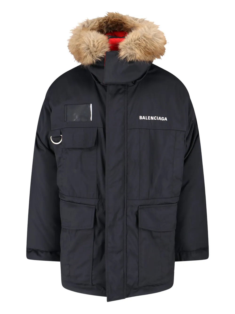 Balenciaga faux-fur trimmed padded coat - ブラック Balenciaga faux-fur trimmed padded coat - ブラック