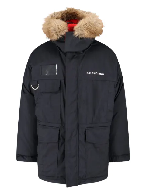 Balenciaga faux-fur trimmed padded coat