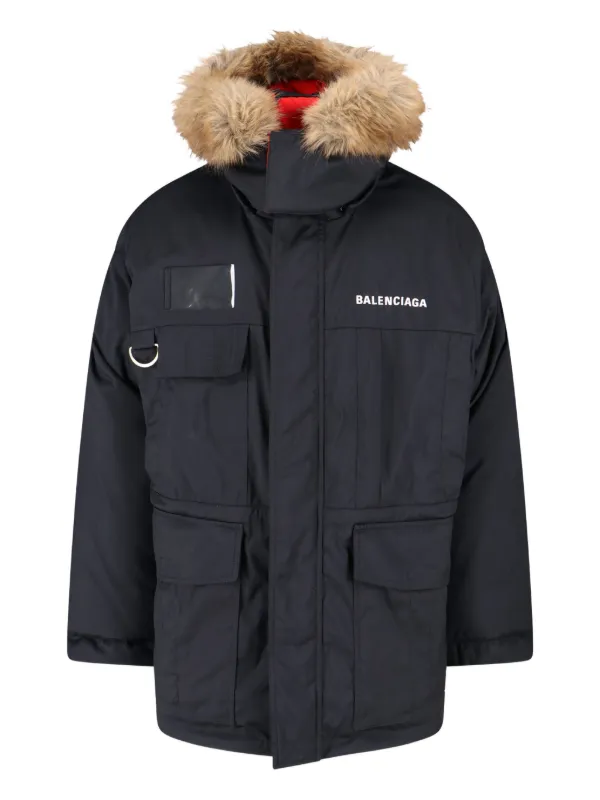 Balenciaga エコファートリム パデッドコート | ブラック | FARFETCH JP