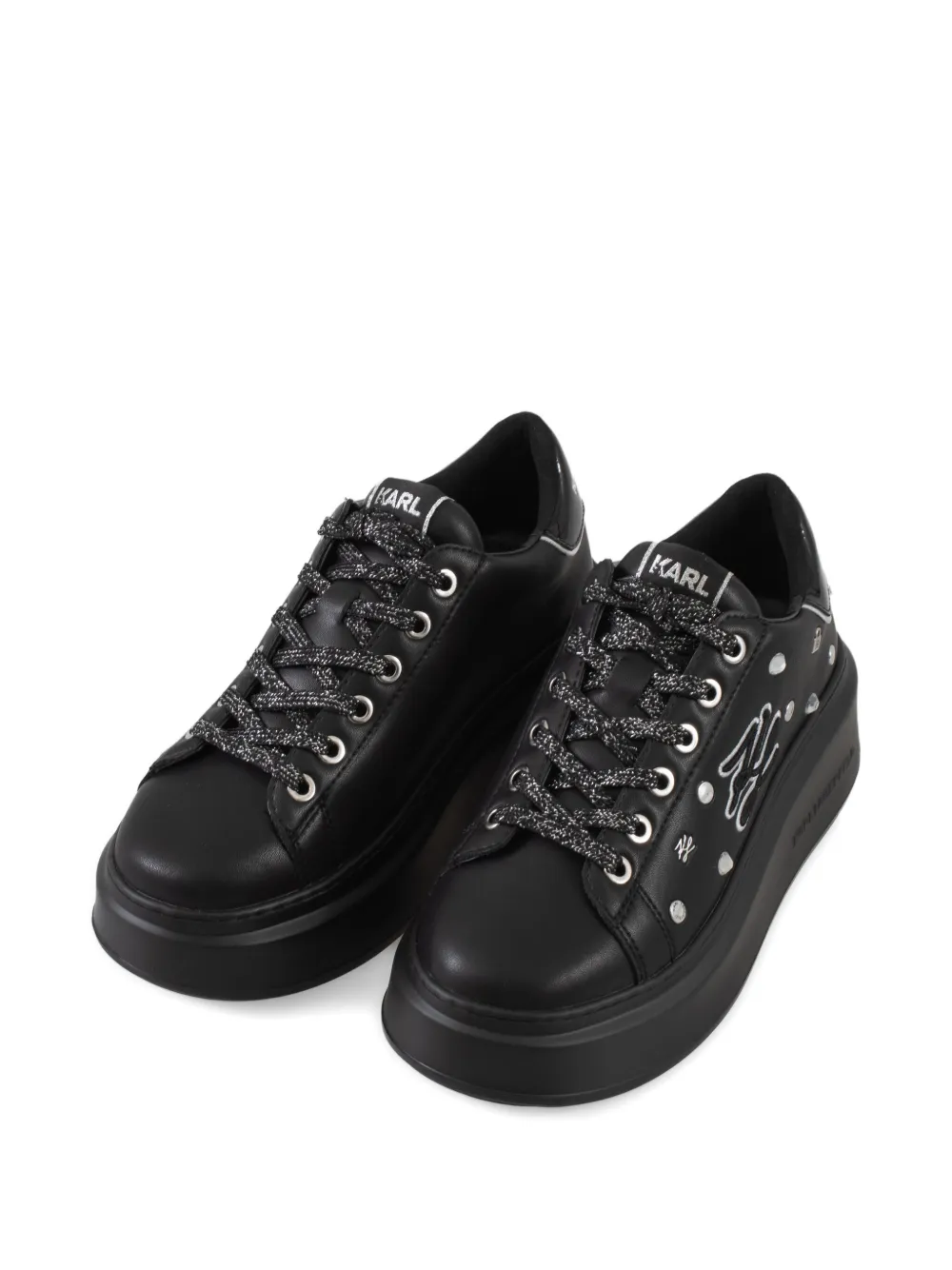 Karl Lagerfeld platform studded sneakers Black
