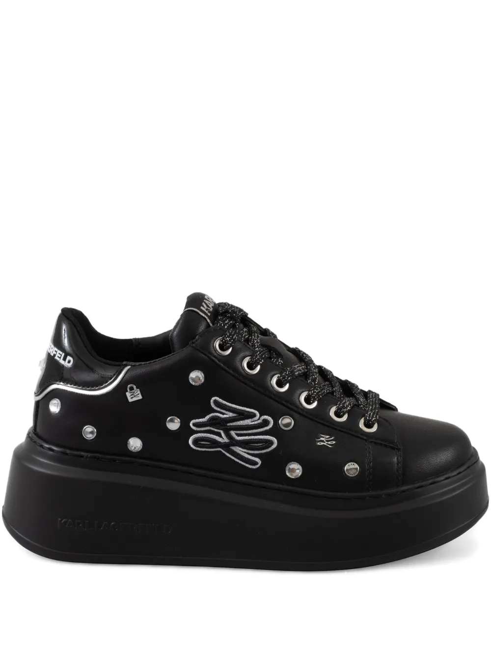 Karl Lagerfeld platform studded sneakers Black