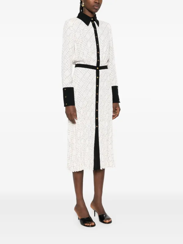 Elisabetta Franchi geometric-print button-front Maxi Dress | White |  FARFETCH