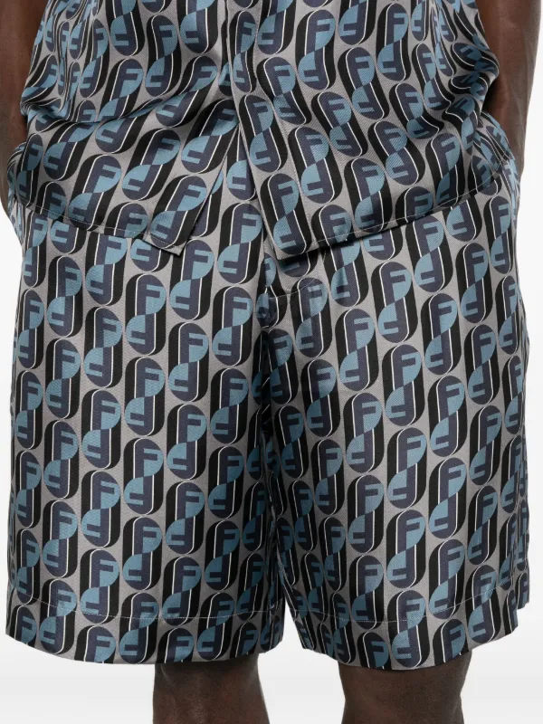 FENDI モノグラム シルクショートパンツ | ブルー | FARFETCH JP