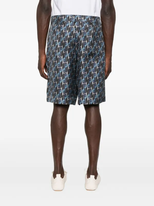 FENDI シルク100% ショートパンツ FENDI モノグラム シルクショートパンツ | ブルー | FARFETCH JP