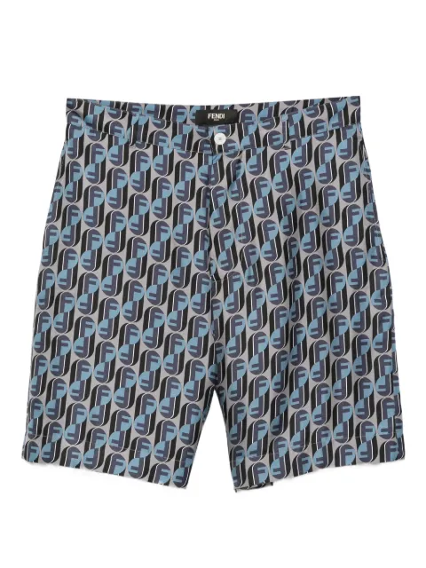 FENDI monogram-print silk shorts