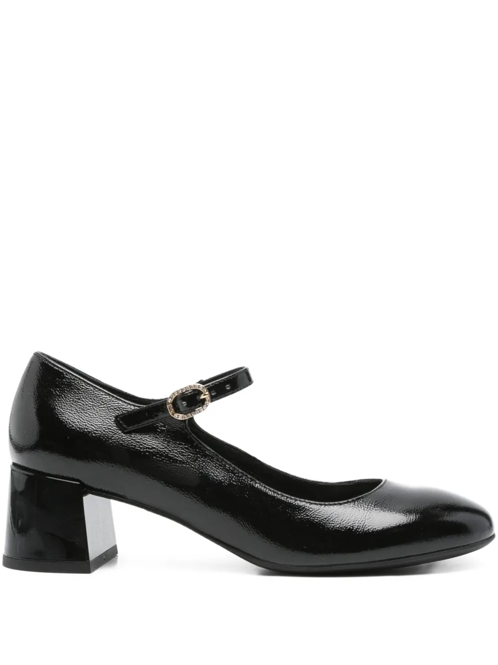 NERO GIARDINI 50mm buckle-strap block-heel pumps Black