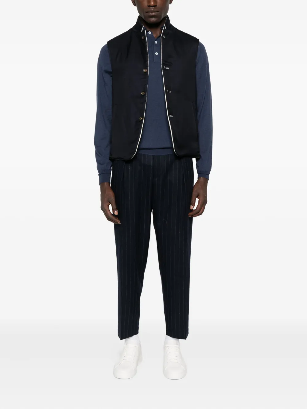 Briglia 1949 pinstripe pleated trousers Blauw