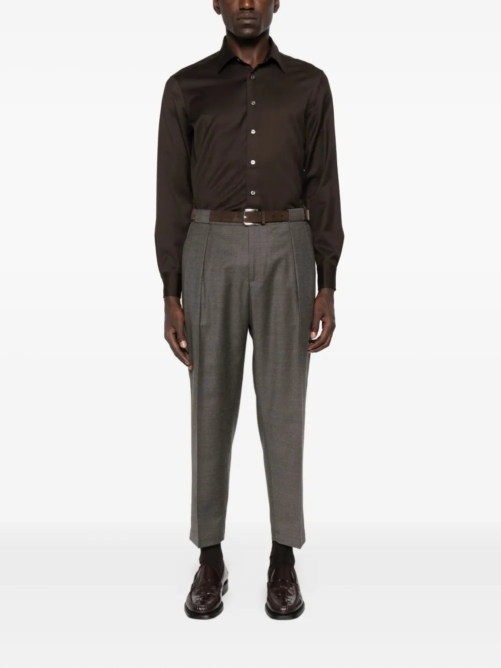 Briglia 1949 pleated drawstring trousers Grijs
