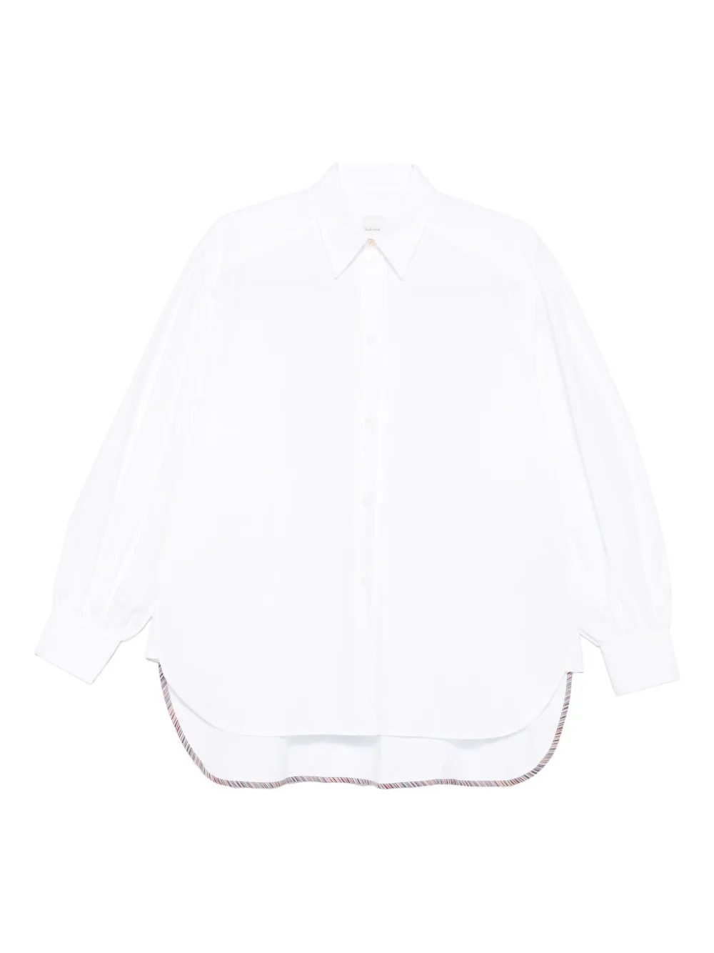 Paul Smith curved-hem cotton shirt - ホワイト Paul Smith curved-hem cotton shirt - ホワイト