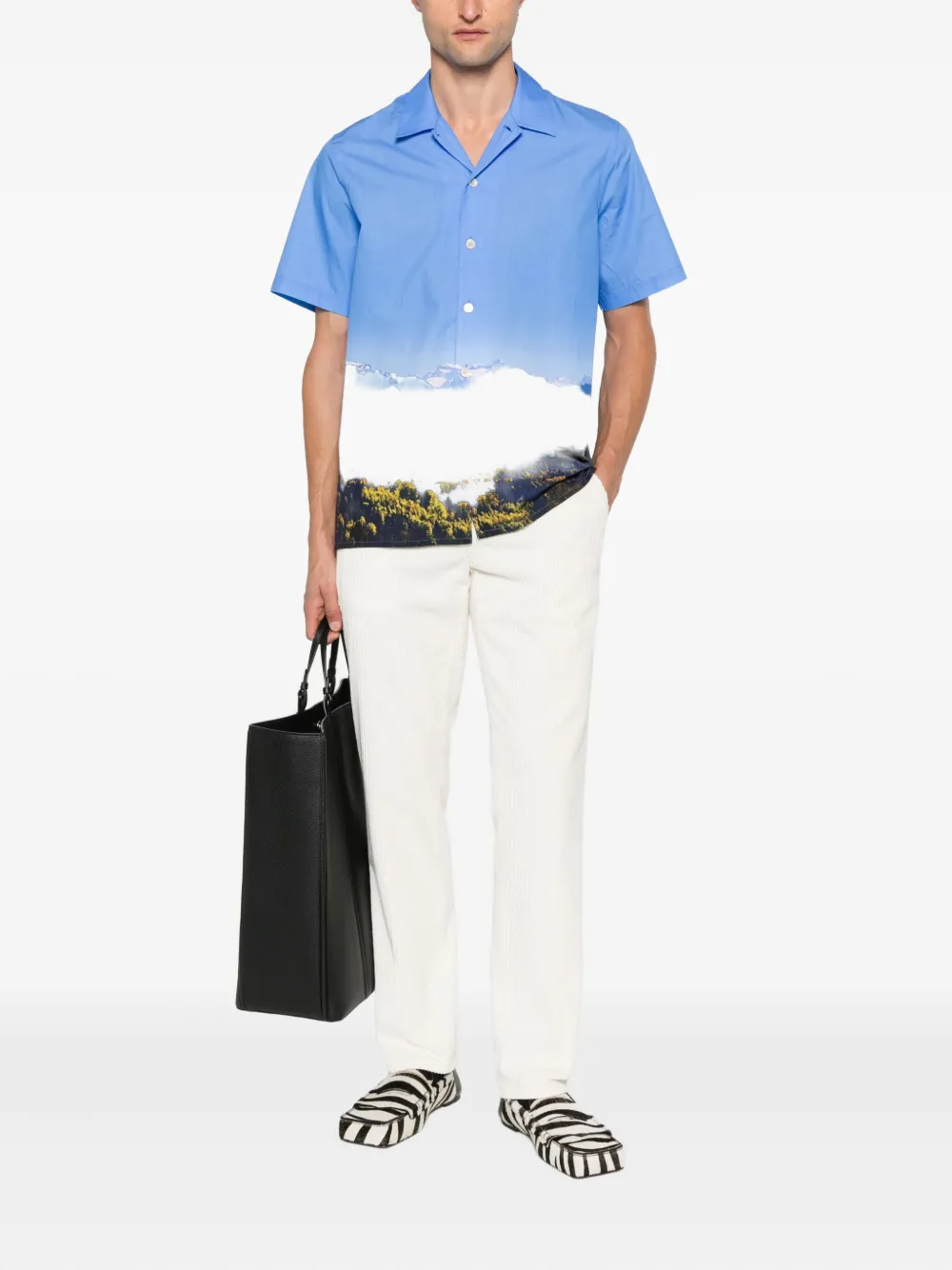 PS Paul Smith landscape print shirt - Blauw