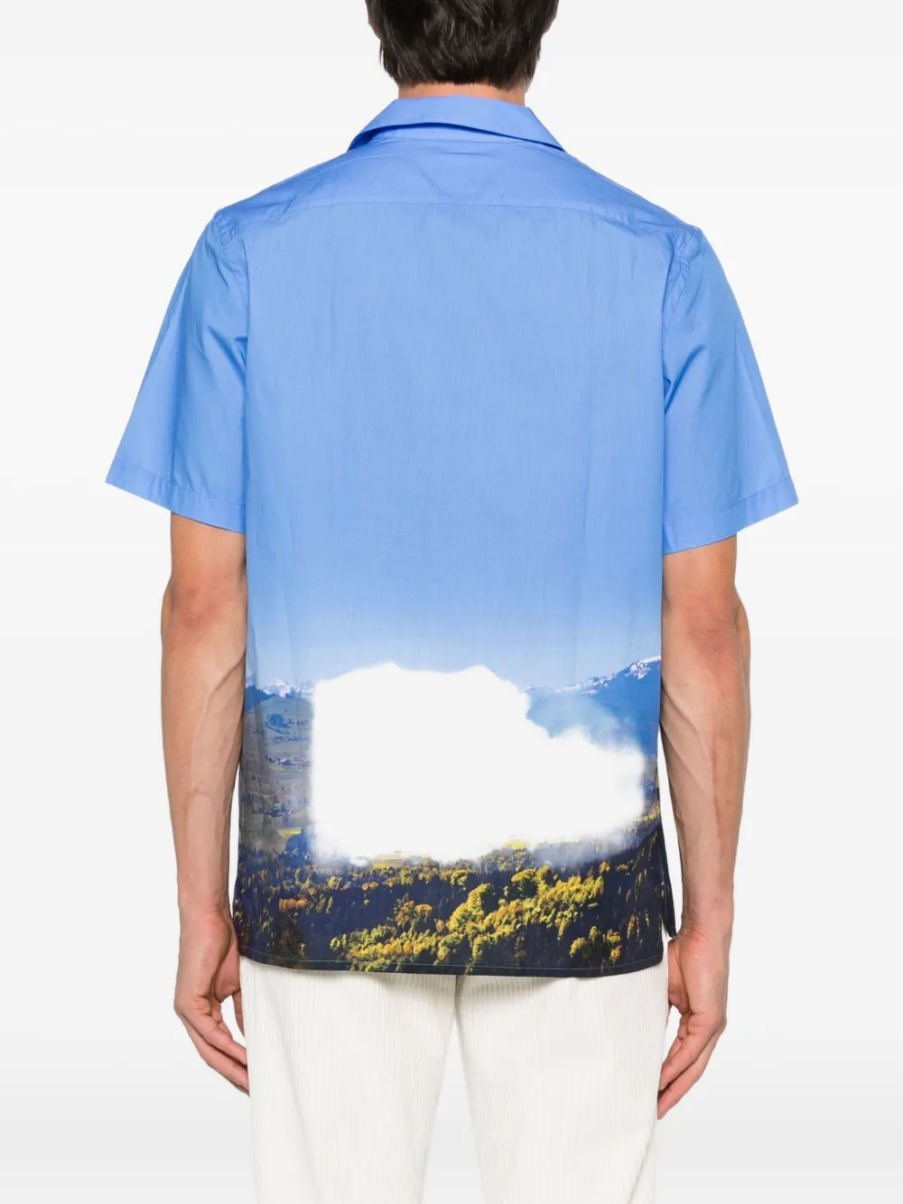PS Paul Smith landscape print shirt Blauw