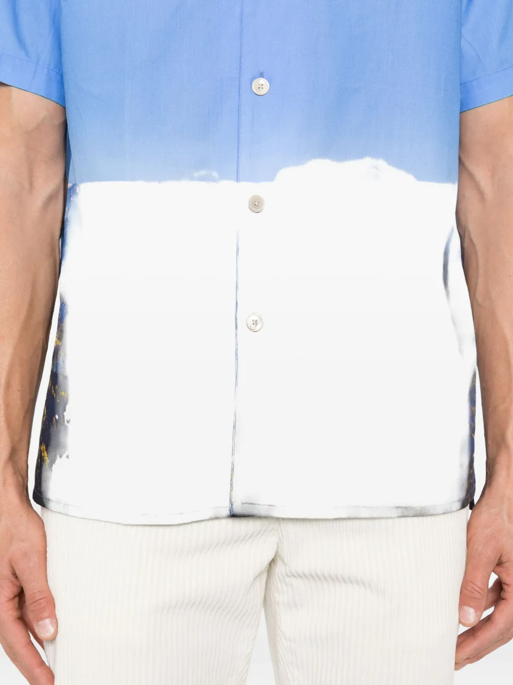 PS Paul Smith landscape print shirt Blauw