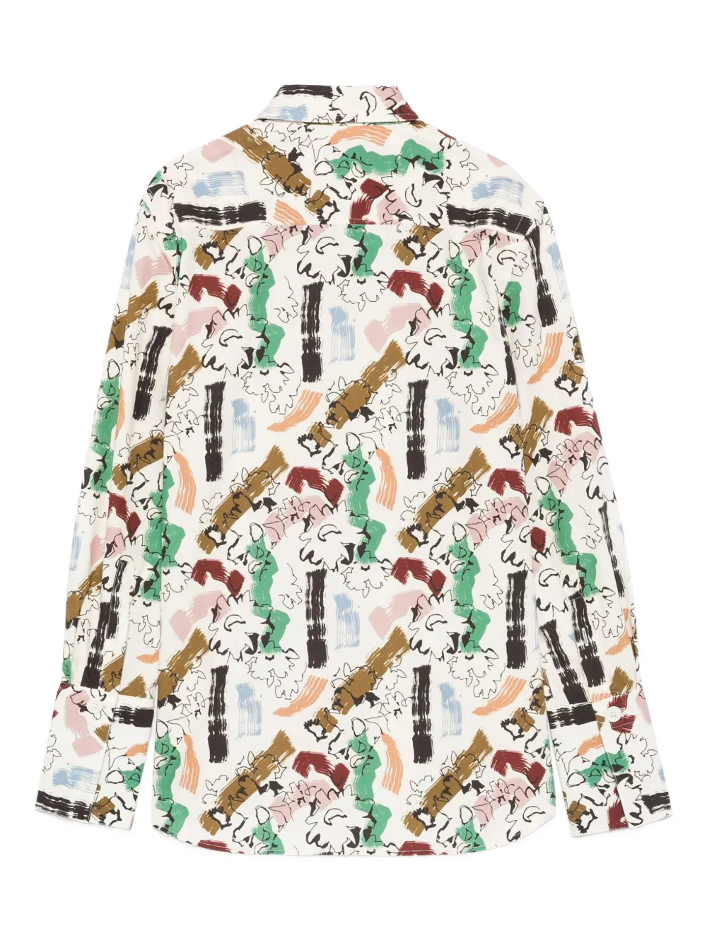 Paul Smith abstract-print cotton shirt - Beige