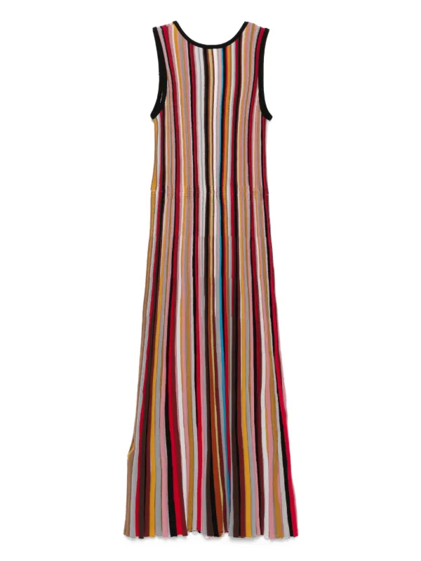 Paul Smith Striped Ribbed Knit Dress | Black | FARFETCH