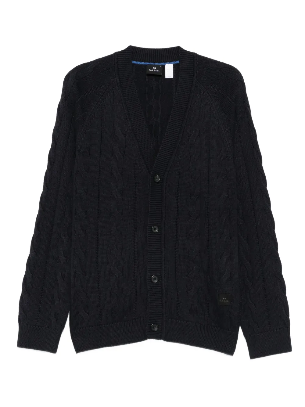 Ps By Paul Smith Cable-knit Cardigan In Blue