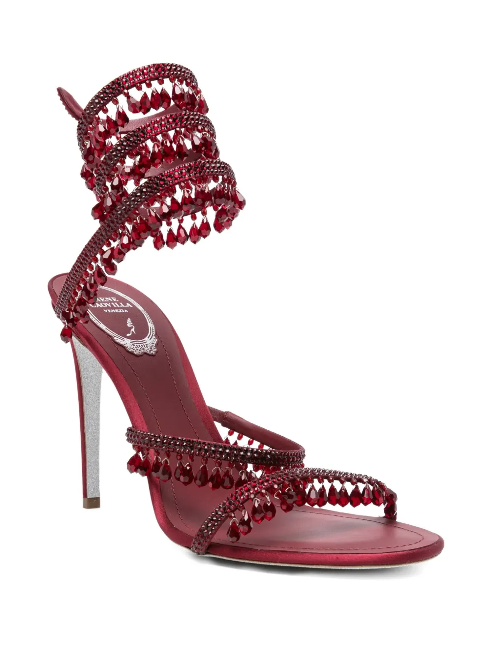 René Caovilla 110mm embellished satin heeled sandals | Heeled Sandals | Image 2