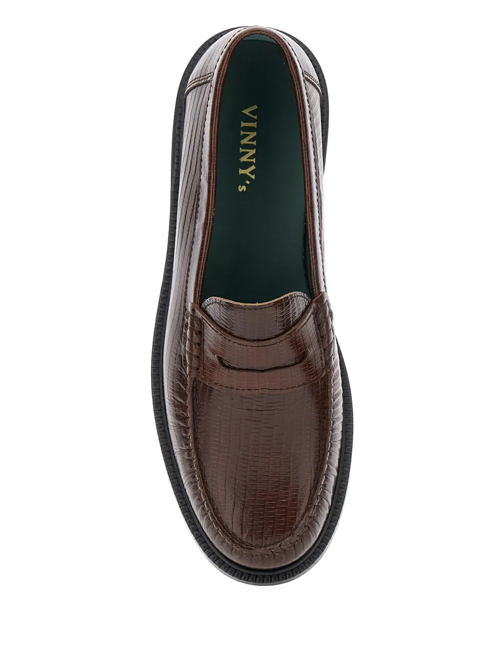 Vinny's Lizard Skin-embossed Leather Loafers In Brown