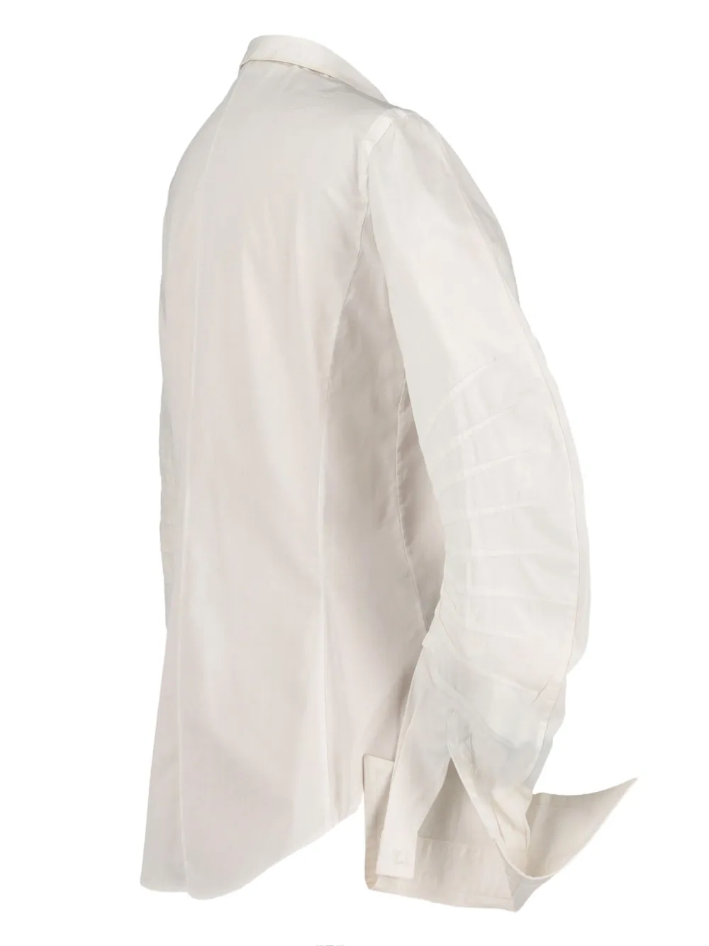 Pre-owned Gianfranco Ferre Pleated Welt-pocket Cotton Shirt In White