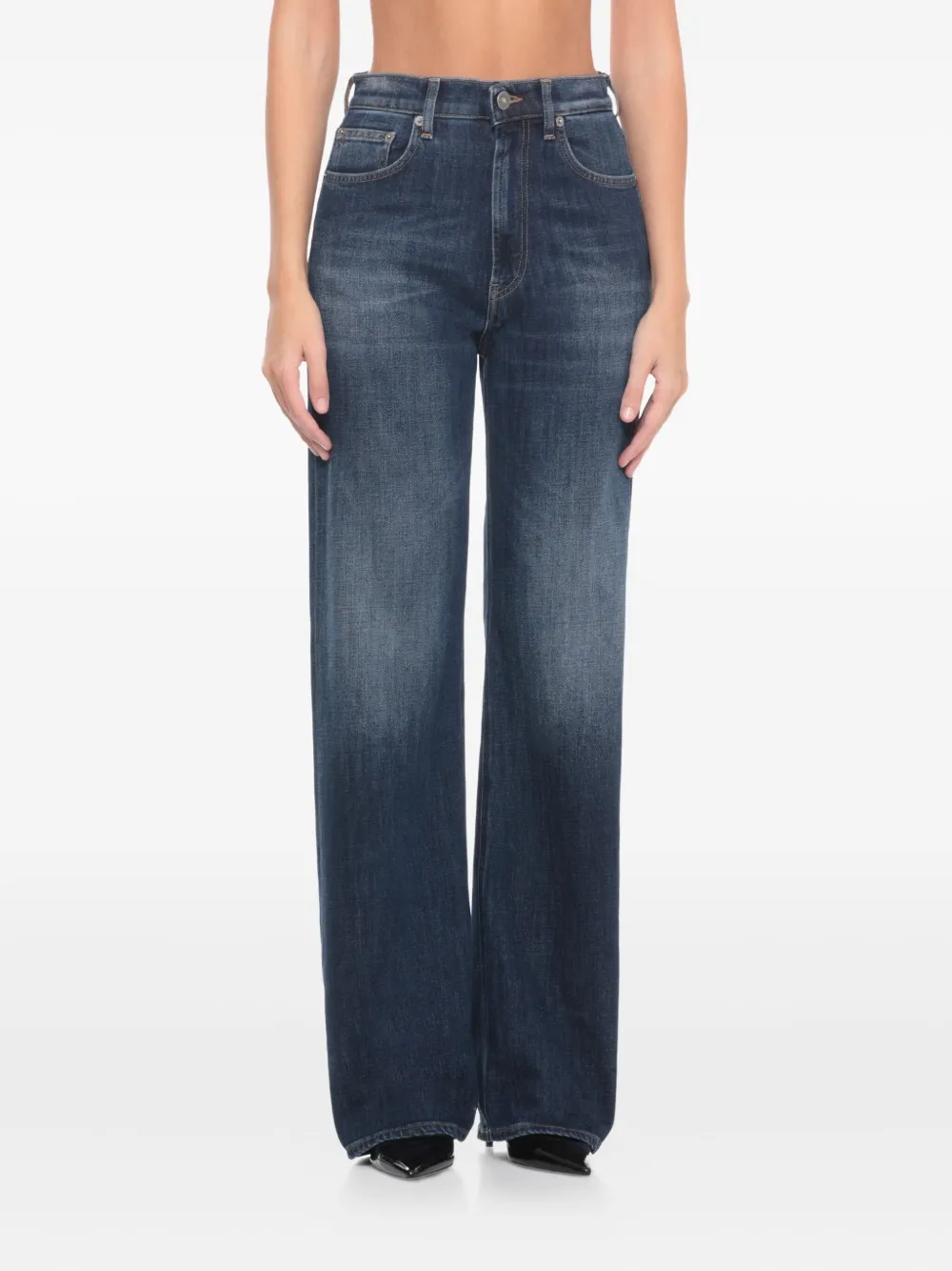 Dondup Logo-patch Jeans In Blue