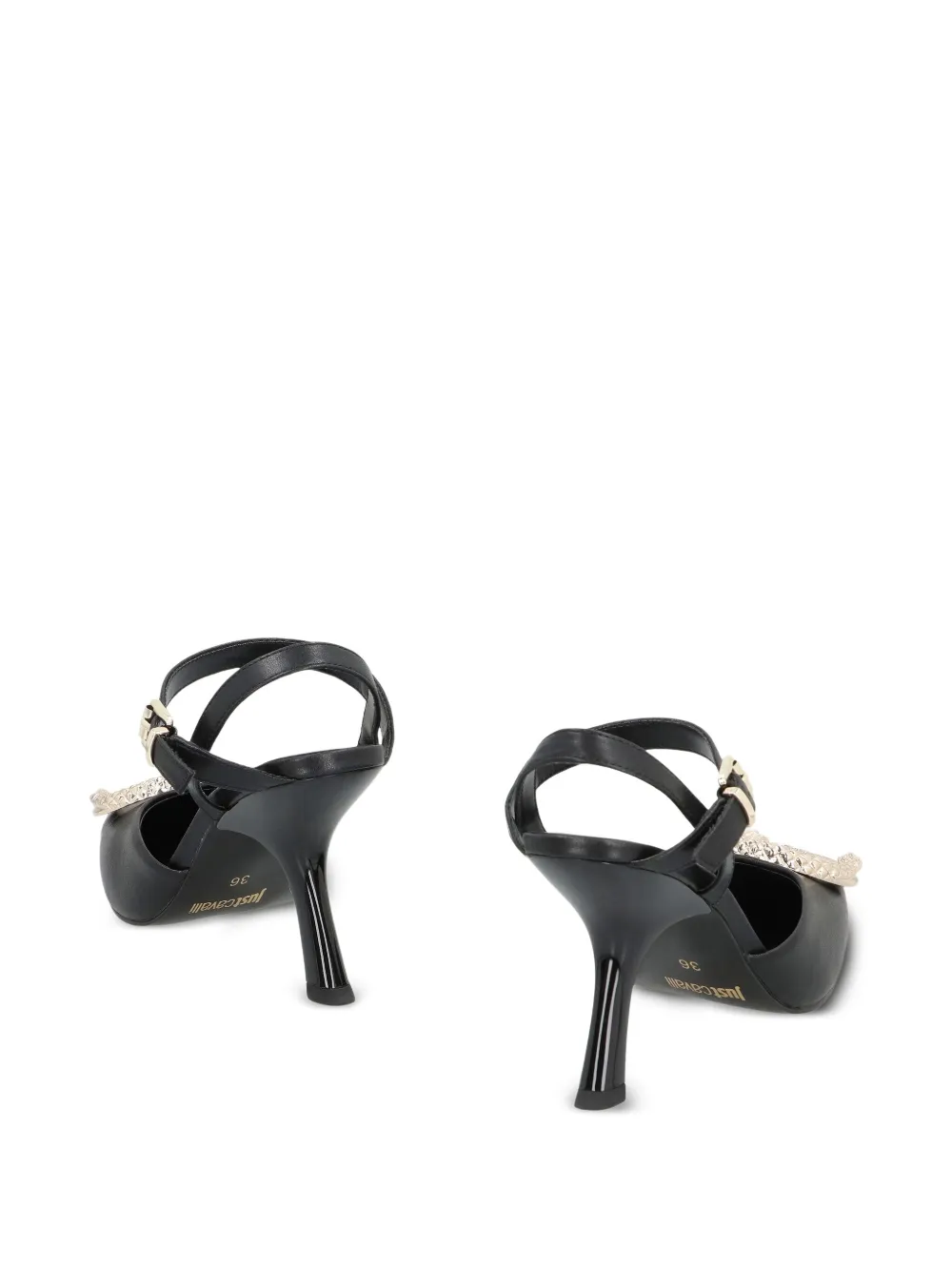 Just Cavalli embellished ankle-strap sandals Black